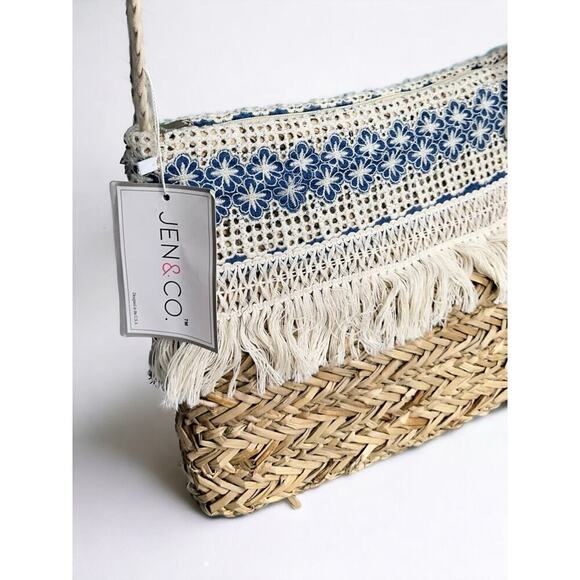 JEN&CO Resort Straw Woven Crossbody NWT beach Vacation - Picture 5 of 5